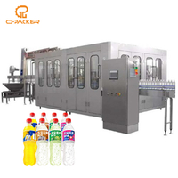 Automatic 3in 1 Plastic Bottle Flavor Carbonated Drinks Filling Line 